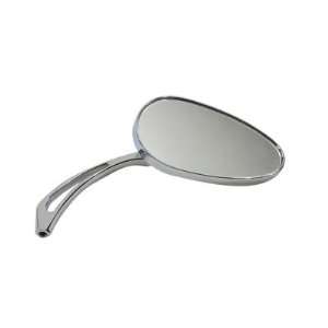 Chrome Oval Mirror with Billet Spear Stems for 65 Up Harley Davidson 