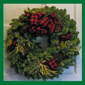  Country Lodge Noble Fir Fresh Christmas Wreath   22 Home 