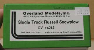   HO Single Track Russell Snowplow Central Vermont #4212 w Box  