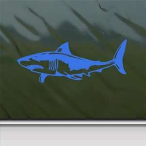  Great White Shark Blue Decal Scuba Diver Dive Car Blue 