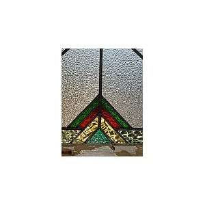  Art Deco Multicolored Pyramidal Antique Stained Glass 