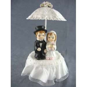  Rainy Day Child Couple Wedding Cake Topper With Porcelain 