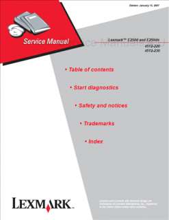 Lexmark E250d E250dn Service & Repair Manual PDF  