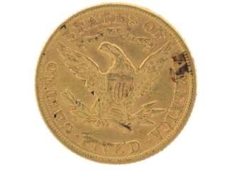 1893 United States Liberty Head Half Eagle Five Dollar $5 Gold Coin NR 