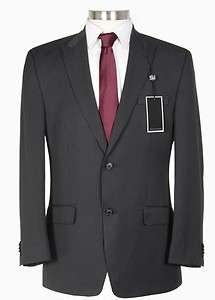 395 Sean John 50R Mens Black Pinstriped Suit  