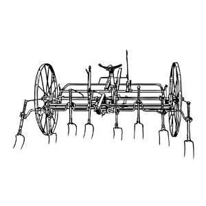 Clear Window Cling 6 inch x 4 inch Line Drawing Agricultural Equipment