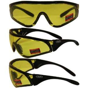 Global Vision Python Safety Riding Sunglasses Black Frame Yellow Lens