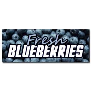  12 FRESH BLUEBERRIES DECAL sticker fruit stand cart 