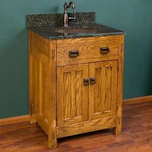 24 Vanity   Hammered Copper Sink   1 Faucet Hole   3/4 Granite Top 