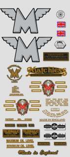 1956 61: Matchless Twins  RESTORERS DECAL SET  Decals  