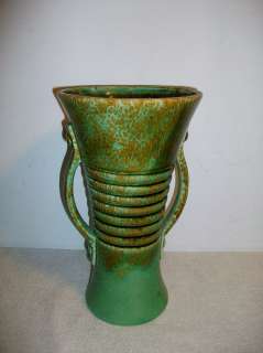 12 Tall Brush McCoy Vase 579 Green & Brown  