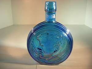 First Edition Blue Wheaton Glass JFK commemorative bottle John F 