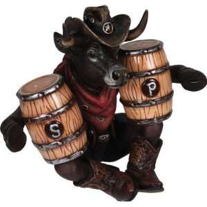  Bull with Barrels Salt & Pepper Set