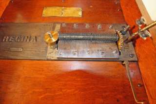 Antique Regina Oak Music Box W/ 15 1/2 Disc, Two combs  