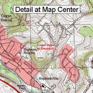 USGS Topographic Quadrangle Map   Cogan Station, Pennsylvania (Folded 