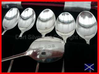Attractive Boxed Set of Sterling Silver Spoons~Hallmarked from 1936 