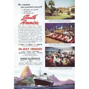   South America 38 day cruises Vintage Travel Print Ad 