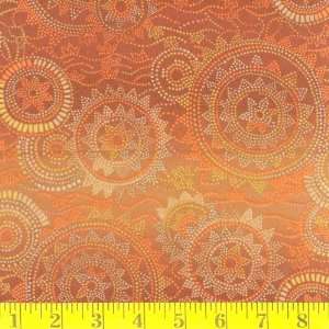  45 Wide Sedona Circle Orange Fabric By The Yard Arts 