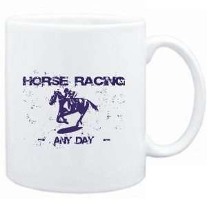 Mug White  Horse Racing any day  Sports:  Sports 