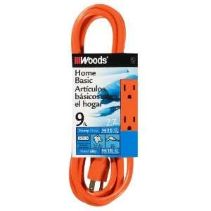   Foot 3 Outlet Extension Cord with Power Tap, Orange: Home Improvement