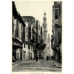 1922 Print Cairo Egypt Minaret Citadel Blue Mosque Aqsunqur Islam 