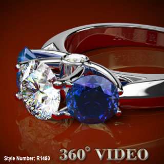   Sapphire Diamond Engagement Ring 14k STYLE # R1480 FREE SHIPP.  