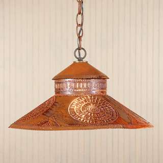 Shopkeeper Pendant Shade Down Light Chisel Punched Tin Design Rustic 
