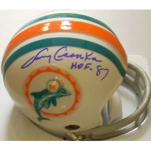 Larry Csonka signed Miami Dolphins 2bar Throwback Mini Helmet HOF87 