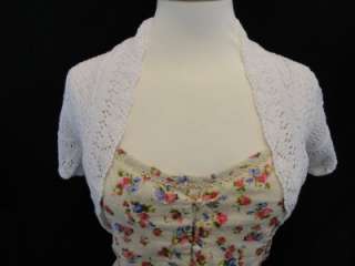 White shrug / bolero / cardigan   crochet / knitted 40s / 50s style 