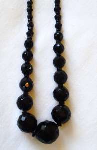 This is a Lovely Old Real Whitby Jet Bead Necklace From Around the Mid 