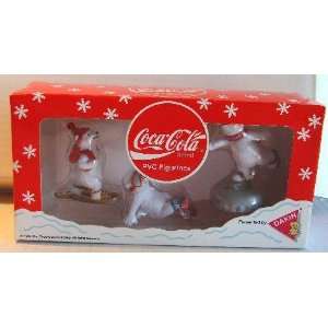  1995 Coca Cola Polar Bears Pvc Figures Set of 3: Toys 