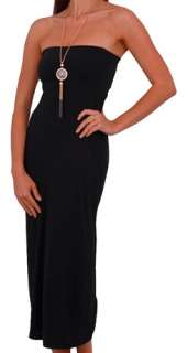 Black Jersey Slinky Stretch Knit Maxi Skirt or Tube Dress NWT $36 TAG 