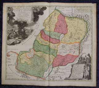 HOLY LAND ISRAEL PALESTINE COL MAP HOMANN 1737 #A001S  