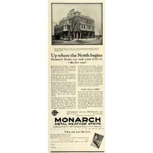  1925 Ad Monarch Weather Strips Sheridan Hotel Cudahy 