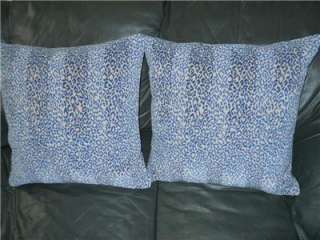 Throw pillows SCALAMANDRE velvet CORBET Blue tones animal design 