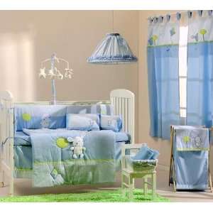   Set Boy Blue Bunny Crib Bedding Collection 4 Pc Crib Bedding Set: Baby