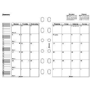  Filofax Calendar Refills Month on Two Pages 2012 Pocket 