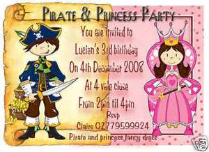 Pirate and Princess Party Invites Invitations PPO  