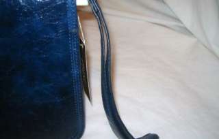 Blue jeweled large flat wristlet purse clutch NEW  