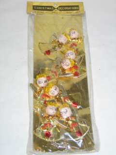   Christmas Spun Cotton Chenille Angel Package Ties Picks IOP 1950s
