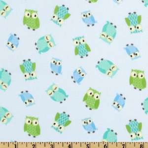  Wide Baby Business Owls Blue Fabric By The Yard: Arts, Crafts & Sewing