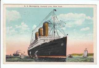 SS Berengaria Cunard Line Ocean Liner Ship Old Postcard Vintage Boat 