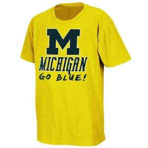   Michigan Wolverines Youth Cut Back T Shirt   Maize: Sports & Outdoors