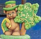 Ready to Paint Ceramic Bisque Kiss Me Im Irish Bear wi