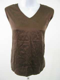 You are bidding on a stunning EILEEN FISHER brown silk sleeveless v 