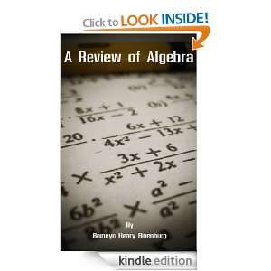 Review of Algebra (Annotated) Romeyn Henry Rivenburg  