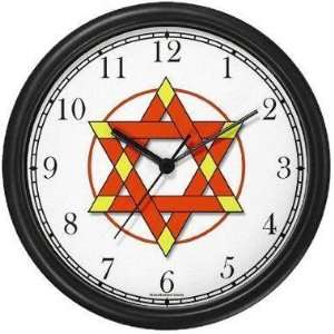 Star of David / Mogen David   Red & Yellow in Circle #2 (JP6) Jewish 