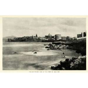 1923 Print Alghero Town Sassari Sardinia Italy Mediterranean Sea Port 