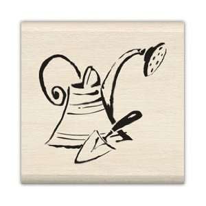  Watering Can Wood Mounted Rubber Stamp: Arts, Crafts 