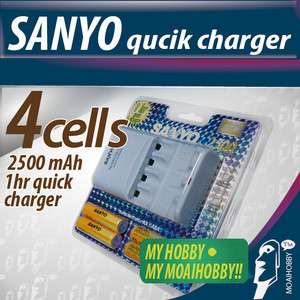SANYO 4 cell 2500mAh NIMH NICD AA AAA battery charger  